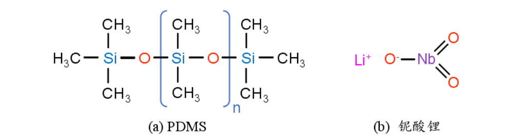 PDMS 与铌酸锂的结构式